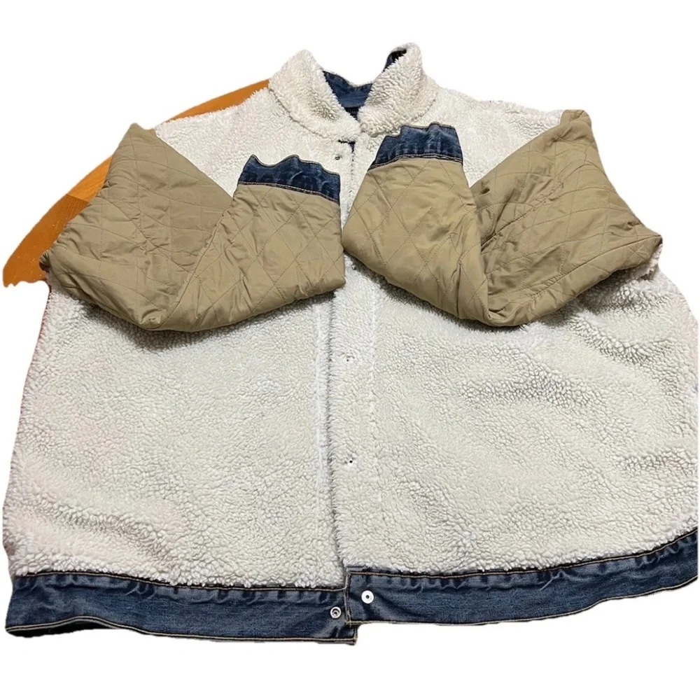 Levi’s Men’s Sherpa Trucker Jacket 3XL Medium Blue Denim Clean Sherpa - Picture 11 of 14
